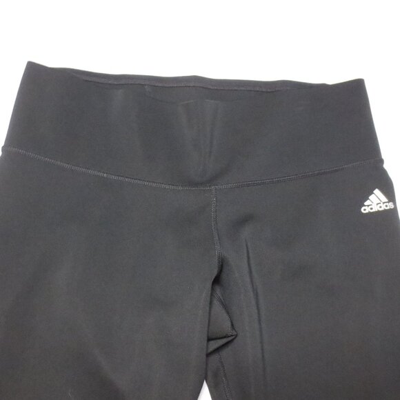 ADIDAS womens LEGGINGS athletic CLIMALITE black MID-RISE yoga STRETCH SIZE L - Picture 3 of 10